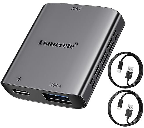 Lemorele Lighting to USB C Adaptateur 4K@60HZ, Adaptateur pour iPhone vers Type C Compatible avec Nreal Air, Rokid Air, RayNeo, Switch Base, Steam Deck, PS4, PS5, Xbox, etc.