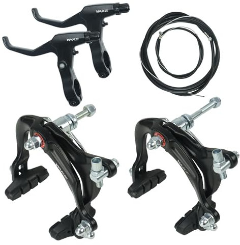 CYSKY Fahrrad Bremsen Set, Vordere und hintere C-Typ Bremssättel, inkl. Innen- und Außenzüge und Fahrradbremshebel Kit für MTB Straßenfahrrad (Schwarz)