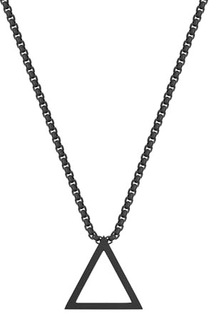 Dustill Dreieckige Halskette Herren matt schwarz Edelstahl I 60 cm I 2,5 mm I (Dreieck)