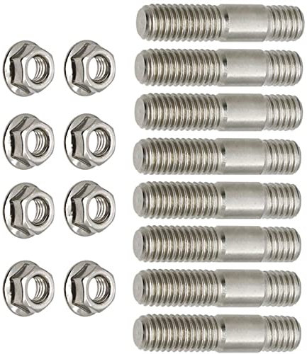 OSTREY Bolzenschraube Für Honda Für Kawasaki Für Ninja ZX ZX-14R ZX-6R ZX14R ZX6R 8X4xM8 Edelstahl Auspuff Stehbolzen Muttern M8x35 (Color : 4 Set)