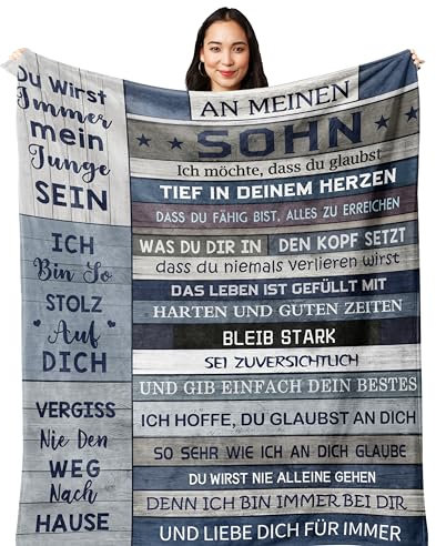 Yesbird Sohn Geschenk von Mama, 18. Geburtstag Junge, Azubi Geschenk, Mutter Sohn Geschenk, Geburtstag, abschluss Geschenk Decke 150x130CM