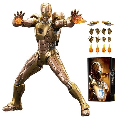 LonullyMege 7 inch Ironman MK21 Action Figure Exquisite Painting with Lots of Accessories Collectable Toy(1/10 Scale)