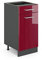 Vicco Küchenunterschrank R-Line, Bordeaux Hochglanz/Anthrazit, 40 cm, AP Eiche