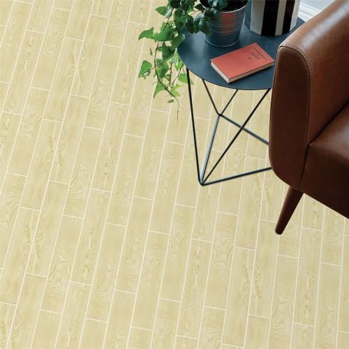 HAvern Autocollants pour carrelage de Cuisine - Grain de Bois Kaki - Carrelage de Sol à décoller et à Coller - en PVC Auto-adhésif - Résistant à la Chaleur - À Coller sur Les Carreaux de