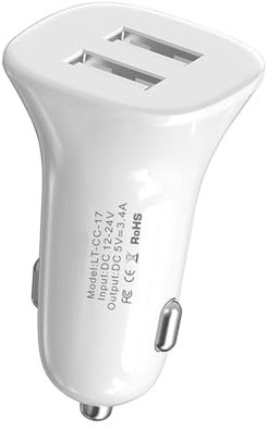 LARUISEE Convenient Double USB Charger Intelligent Car Charger DC5V 3.4A Output Efficient Charging Adapter For 12-24V Vehicles Intelligent Chip