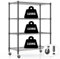 Himimi 4-Tier Wire Shelving Unit with Wheels and Levelling Feet, Height Adjustable, Metal Storage Rack for Kitchen, Bathroom, Bedroom, Living Room,500kg Capacity, 90 * 45 * 183cm, Black