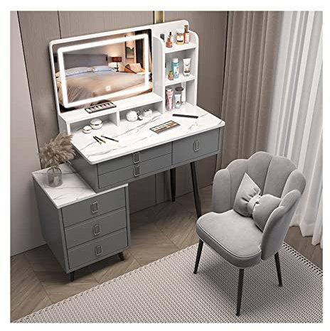 Schminktisch Schminktisch-Set, Kommode, Schlafzimmer, modern, minimalistisch, kleiner Schrank, Schminktisch, Spind, Schminkspiegel, Kombinationsset, Teleskop-Schrank, Schublade, langlebiger Nachttisch