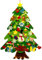 Árbol de Navidad DIY, juego de árbol de Navidad de fieltro para niños con 32 adornos extraíbles, decoración de pared de Navidad para puerta de casa, pared