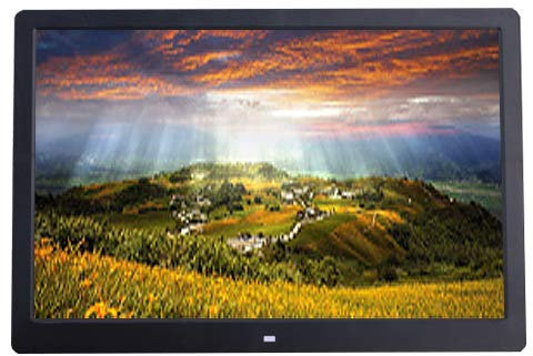 Digital Photo Frames 15-inch Ultra-narrow Bezel Electronic Photo Album Video Advertising Machine LED Screen 1280 × 800 Resolution Slideshow Black and White Phot(Black 15 inch)
