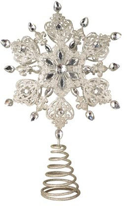 Ttiy Weihnachtsbaumspitze, ausgehöhlt, Schneeflocke, Baumspitze, kreative Weihnachtsbaumschmuck für Weihnachtsbaumdekoration, 1 Stück (A)