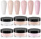 6PCS Acrylic Powder Set, EBANKU Nude Pink White Acrylic Powder Multicolor Professional Acrylic Nail Powder for Nail Acrylic Extension, Nail Carving, Long-Lasting, No Nail Lamp Needed