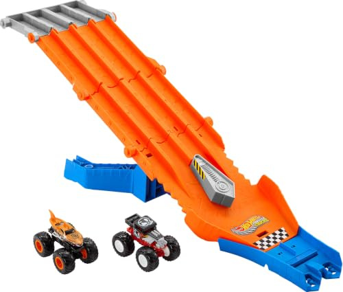 Hot Wheels Monster Trucks Spielzeugstrecke Zerstörungsrennen für Kinder ab 4 Jahren