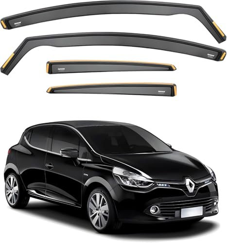 DXQxue Windabweiser für Renault Clio mk4 5 Door 2012-2019, Autofenster Regenschutz, Regenabweiser, Anklebbare Deflektoren Aerodynamisch