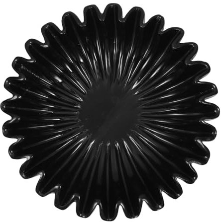 HOLIDYOYO Resin Decorative Jewelry Bowl Black Small Ruffle Bowl Home Decor Entryway Key Tray Dining Table Centerpiece