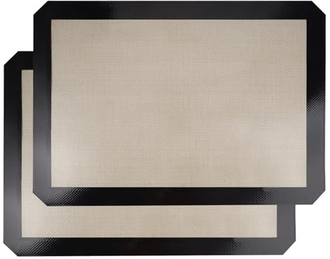 Jinsion 2 Piezas Tapete Silicona Horno Antiadherente, 42 x 29.5 cm | Base de Silicona para Hornear, Reutilizable