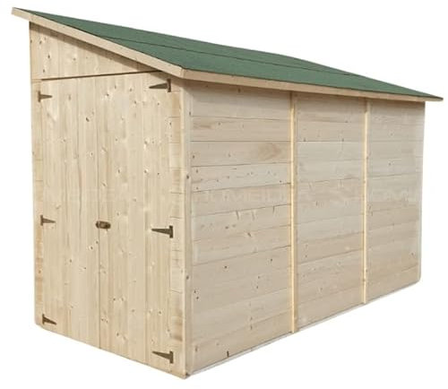 Home Idea Italia Casetta Addossata Legno Abete 318 x 212 Cm Personalizzabile Doppia Porta