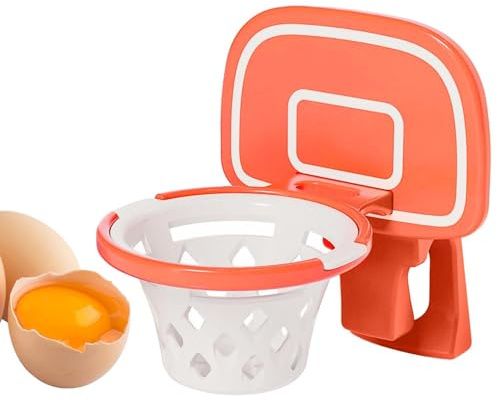Basketball Frame Shape Egg Yolk White Divider, Egg Yolk Extractor Protein Separator, Kitchen Egg Extraction Tool for Baking, Cooking Tool (red)
