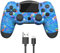 Roseason Controllore wireless compatibile con la console Play4/Slim/Pro, sostituzione del controller Play4, controller di gioco remoto con giroscopio a 6 assi, touch pad (Blu)