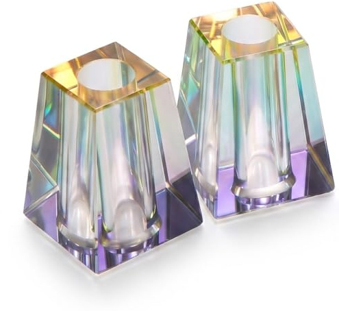 Glas Glutkiller Set, 2 Stück, Irisierend Mehrfarbig, Gluttöter für Aschenbecher, 32 x 28 x 28 mm, dekoratives Raucherzubehör in Kristall-Optik