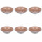 Lot de 6 assiettes creuses Ø 21,2 cm en grès peint à la main, terre cuite, 4 tons