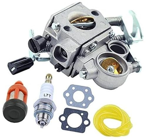 MKVAXR Vergaser mit Kraftstofffilter und Kraftstoffleitung sowie Zündkerzenvergaser, kompatibel, MS311, MS311Z, MS391, MS391Z, MS391 Zündkerze für Rasenmäher