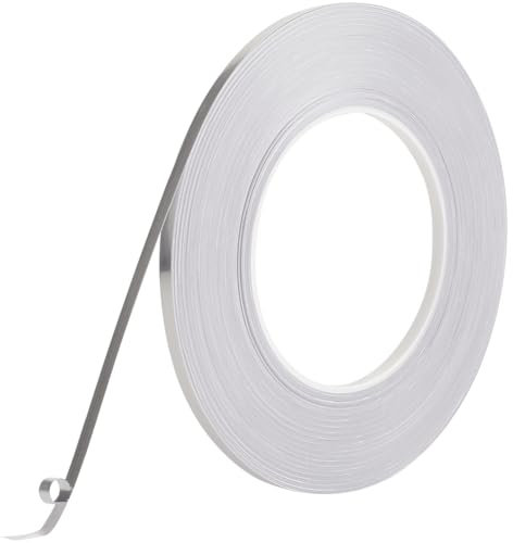 GORGECRAFT Cinta de Poliéster Metalizada Plateada de 50 m X 5mm Cinta Decorativa Metálica Cepillada Autoadhesiva para Molduras de Espejos Tiras de Sellador de Azulejos Despegables Y Adheribles para Ma