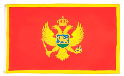 AZ FLAG Montenegro-Flagge, 150 x 90 cm, 100% Polyester, mit integrierten Metallösen, 10 Stück