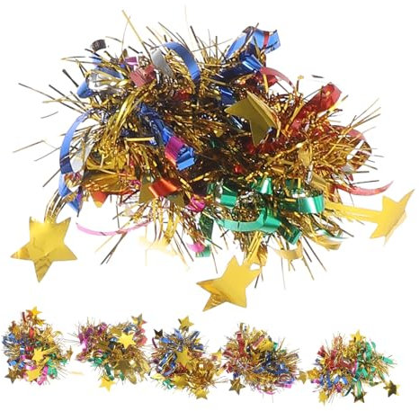 Vaguelly 6 Stück Kinder Cheerleading Pompons Aus Pe Material Leichte Metallische Hand Pompons Mit Dehnbarem Bungee Band Glänzend Für Tanz Sport Und Kindergarten