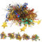 Vaguelly 6Stücke Cheerleading Pompoms Handblumen Kompakte Pom Poms für Sportveranstaltungen Tanz und Party Metallic Farben Einfache Handhabung für Junge Cheerleader und Fans