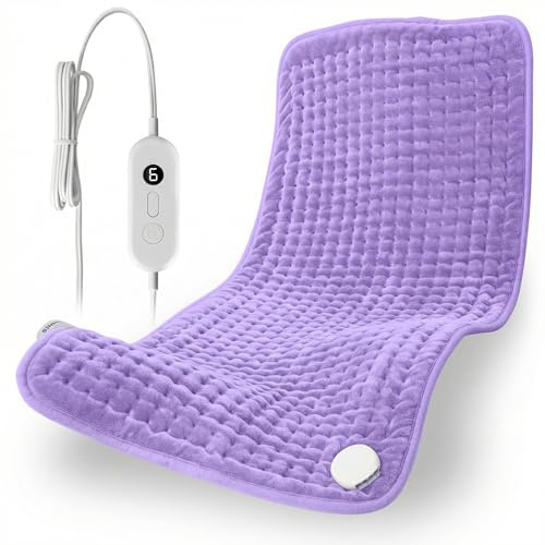 Heating Pad for Back Pain Relief, XL 33 x 17 Heating Pad for Neck, Shoulders, Back & Period Cramps, Electric Heating Pad Xl with Moist & Dry Heat Therapy, 6 Heat Settings, Auto-Off, Machine Washable
