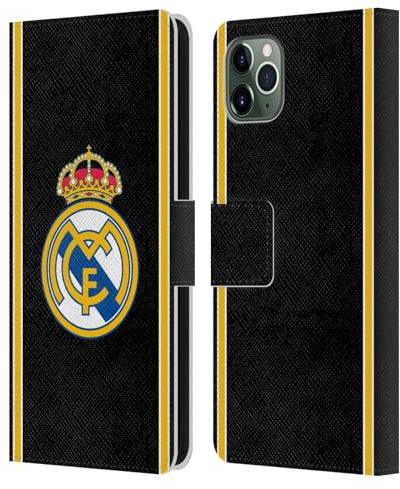 Head Case Designs Officially Licensed Real Madrid CF Bring Back 99/00 Black Retro Leather Wallet Case Compatible With Apple iPhone 11 Pro Max