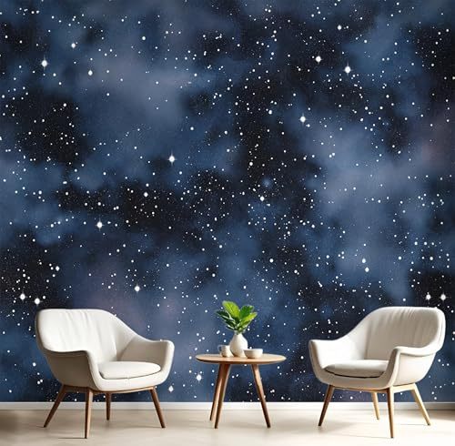 Fototapete Verträumter Sternenhimmel Silk Tapeten Wandtapete, Universum Weltraum Wanddeko Design Wand Dekoration Wohnzimmer Schlafzimmer Büro Flur 250 x 175cm (B x H) Wandtapete
