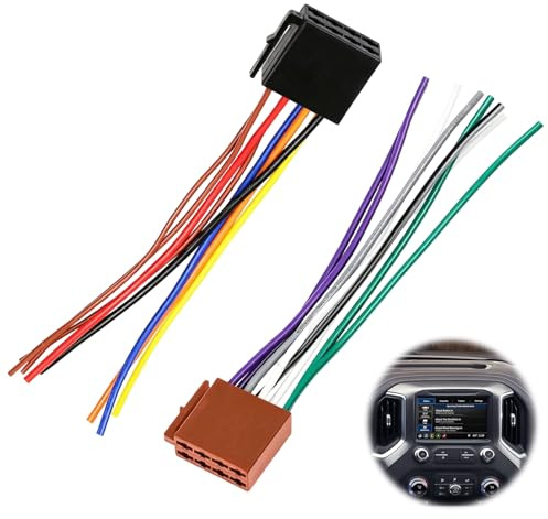 2 Pièces Câble Adaptateur autoradio ISO, avec Câblage Radio 8 Broches | Adaptateur Autoradio D'antenne Faisceau, Prise Universelle ISO Compatible avec Divers Systèmes Audio
