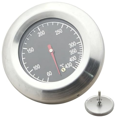 EVBOTGEE Edelstahl Grillthermometer Röstthermometer 60–430℃ / 100–800℉, Barbecue Thermometer für Gasgrill Holzkohlegrill Smoker Räucherofen Backofen und Grillwagen Deckelthermometer