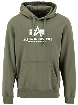 Alpha Industries Basic Hoody Kapuzensweat für Herren Dark Green