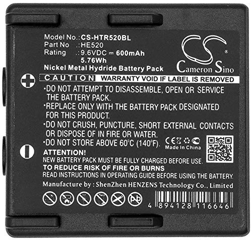 CS-HTR520BL Akku 600mAh Kompatibel mit [Hetronic] 68300510, 68300520, 68300525, Ergo, FBH300, Nova, Nova Ergo, für [Abitron] KH68300520.A Ersetzt 68300510, 68300520, 68300530, FBH900, HE520, HT-02