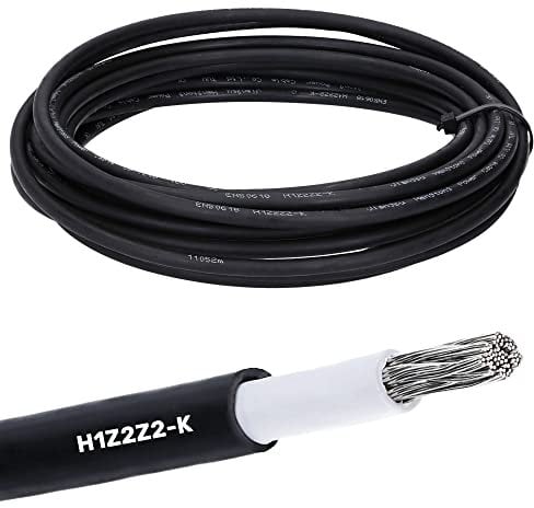 20 Meter Lapp 1023760 H1Z2Z2-K Solarkabel 10mm² optimierte Version I Kabel für Solartechnik I Solarleitung für Außenbereich I 1x10 Litze Schwarz Weiß
