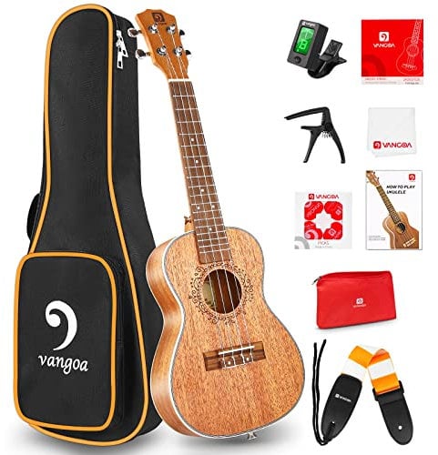 Vangoa Konzert Ukulele 23 Zoll Mahagoni Ukulelen Professional Hawaii Akustische Ukulele mit Anfänger Kits