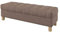 Furninero - Raffinierte gepolsterter Sitzbank Sitzhocker Sitzruhe Betthocker Ottomane, mit Stauraum, Quadratische Beine, 140 cm breit, Majestic Velvet Brown Stoff (Licht zu reinigende), Braun
