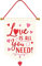 amscan Canvas Sign Love is All You Need Valentine's Day-35cm x 55.8cm-1 Pc
