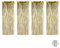 Relaxdays 4 x Partyvorhang, Partydeko für Geburstag & Hochzeit, Metallic Folienvorhang, Fadenvorhang Glitzer, 100 x 250cm, Gold