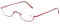 Half Frame Reading Glasses Spring Hinges for Men Women Slim Half Moon Lens Readers Metal Semi Rimless Eyewear(Red，+2.0)