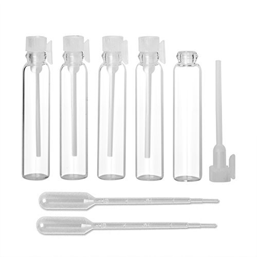 Enslz Lot de 100 mini flacons vides en verre pour huiles essentielles et aromathérapie (1 ml)