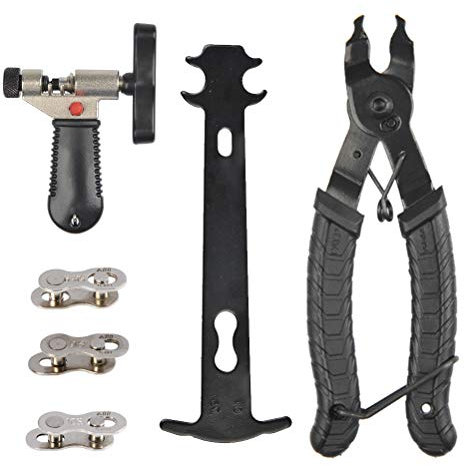 9 en 1 Alicates de Cadena de Bicicleta,Herramienta de la Cadena de Bicicletas Kit de Herramientas de Reparación de Cadenas de Bicicleta Profesional Alicates de Enlace de Bicicleta