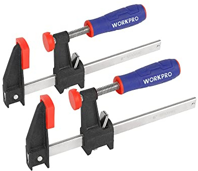 WORKPRO 2-Piece 6 Steel Bar Clamps with 2-1/2 Throat & 600 lbs Load Limit