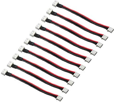 LINSYRC 10 Stücke 2S 3-Pin JST-XH 2S-6S Balancerkabel Ausgleichskabel Verlängerungskabel Männlich Stecker zu Buchse Lipo Adapter Stecker mit 15CM 22AWG Silikondraht (2S)