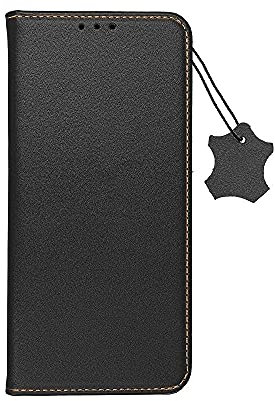 cofi1453® Smart Pro Echt Buchtasche Leder Tasche Lederbuch Hülle Cover Case Handy-Hülle Handytasche kompatibel mit iPhone 12 Pro Schwarz