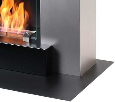 muenkel design Bodenplatte für Breeze, Vulcano und Landhaus Kamine: Edelstahl, gebürstet