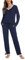 Lovasy Women's Pyjamas - Super Soft Long Sleeve Ladies Pjs with Pockets, V-Neck, Comfy, Navy Blue, 2-Piece Set