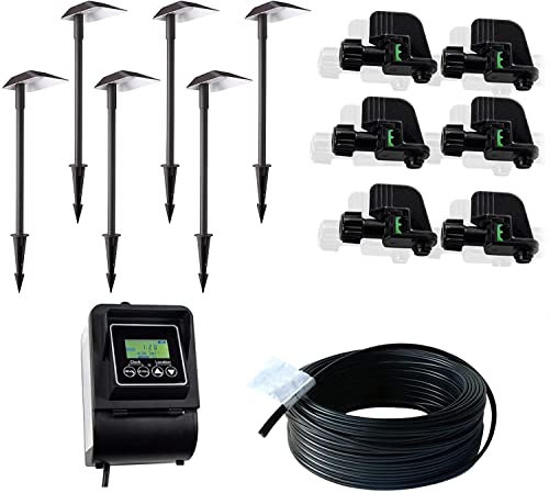 FANZTOOL Gartenbeleuchtung LED mit Strom, Niederspannung, 6x Wegeleuchte, IP65 Wasserdicht, 3000k, 23 Meter, inkl. Steuereinheit und Timer-Funktion